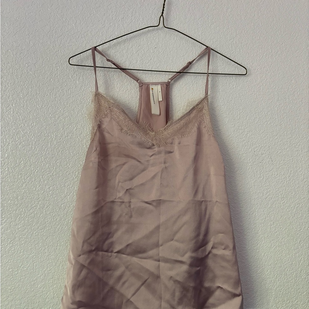 Anthropologie Pink Lace Trim Cami